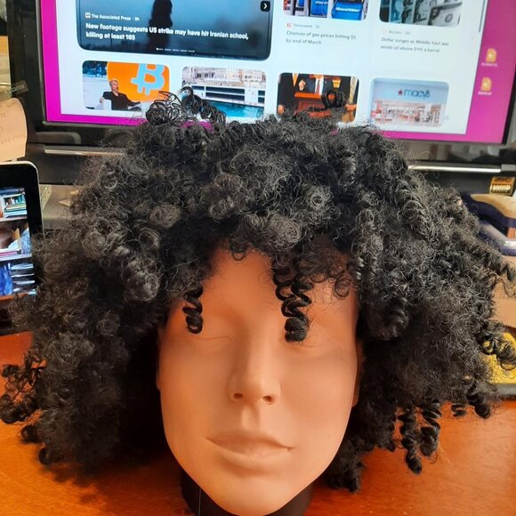 NEW ! Short Hair Spiral Curly Wig Black main image 4